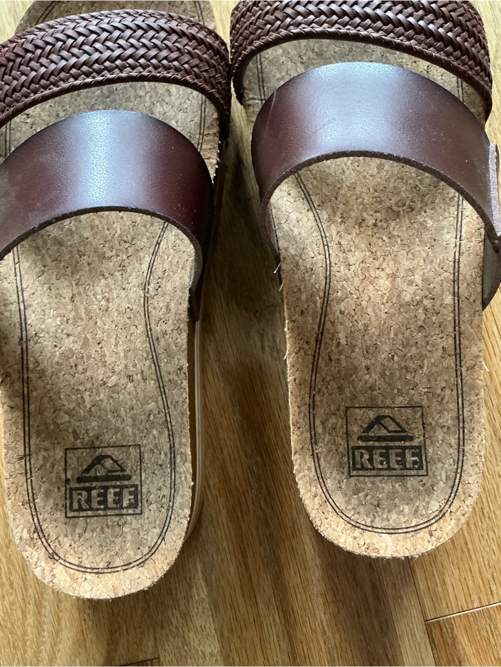 Reef Women's Brown Double-Band Platform Sandals - Picture 7 of 9